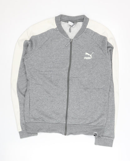 Puma Womens Grey Track Jacket Size L Full Zip Sports Top