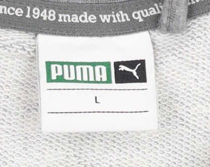 Puma Womens Grey Track Jacket Size L Full Zip Sports Top