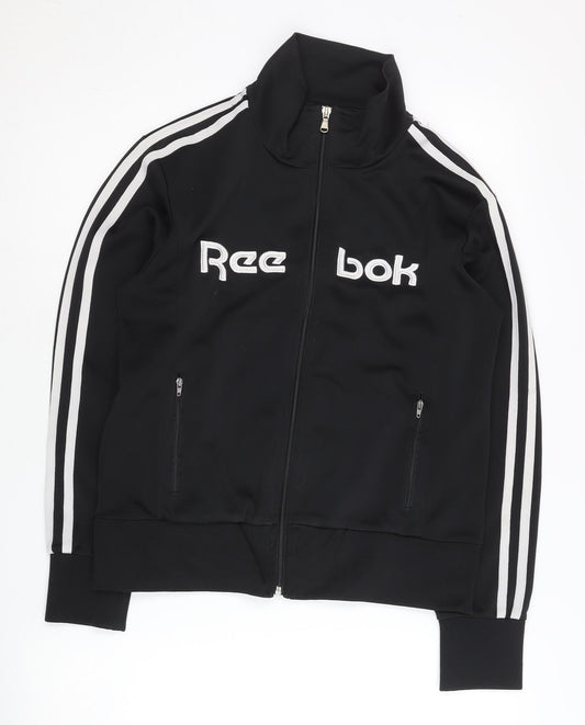 Reebok Womens Black UK 10 Track Jacket Full Zip Sportswear