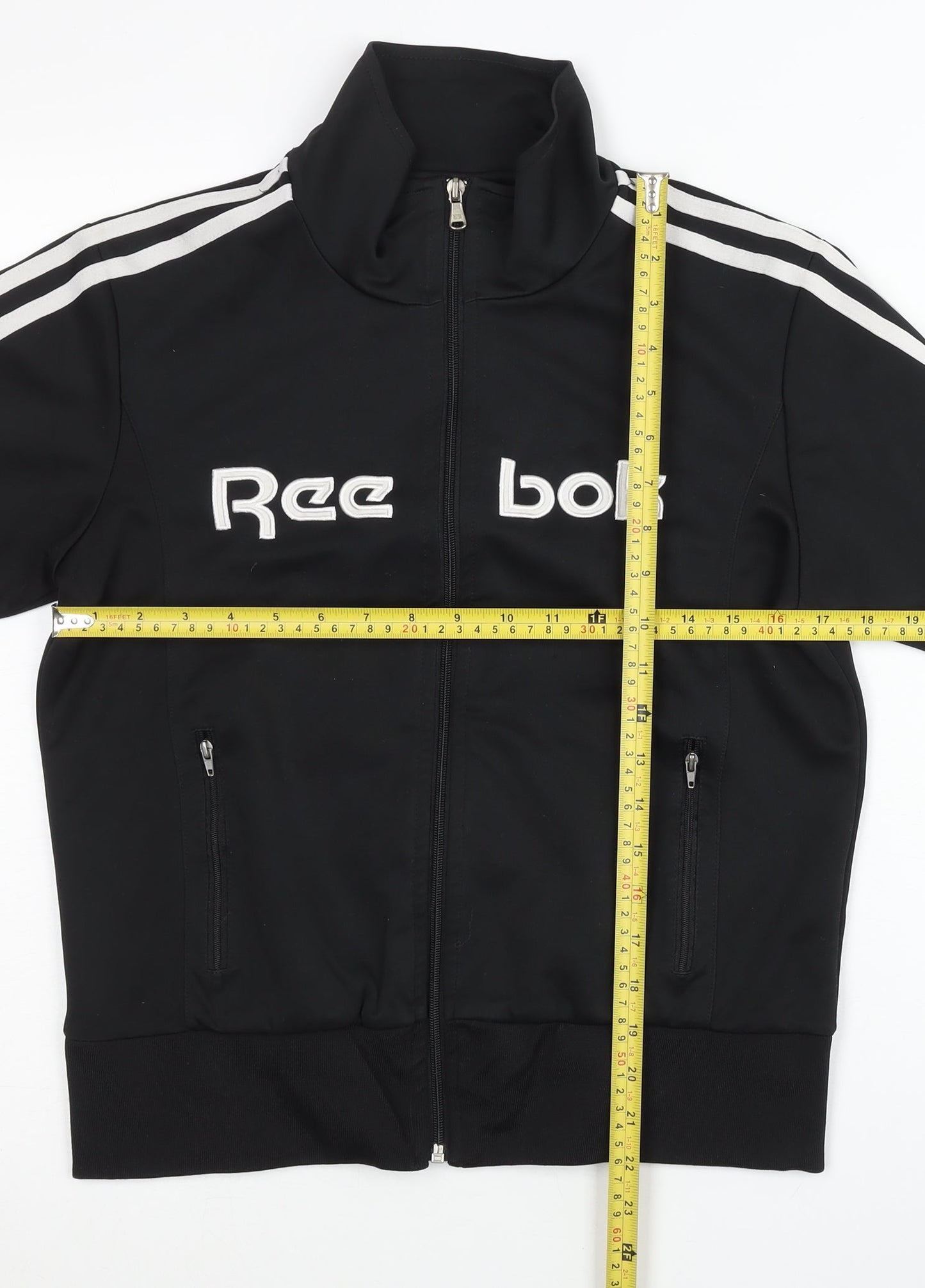 Reebok Womens Black UK 10 Track Jacket Full Zip Sportswear