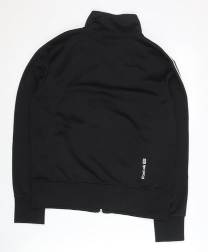 Reebok Womens Black UK 10 Track Jacket Full Zip Sportswear