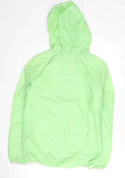Puma Womens Green L Windbreaker Jacket Hooded Lightweight Nylon