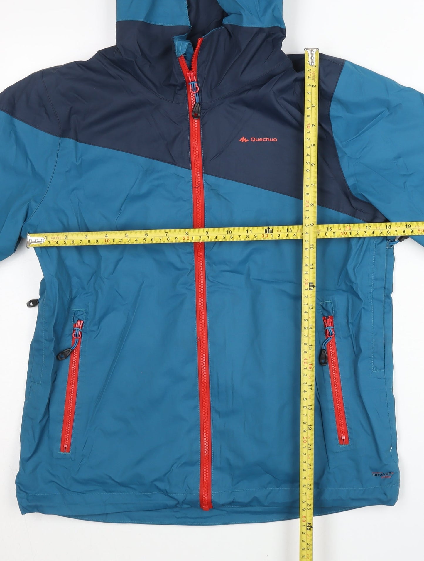 Quechua Unisex Kids Blue 14 Years Hooded Rain Coat Jacket Outdoor Hiking