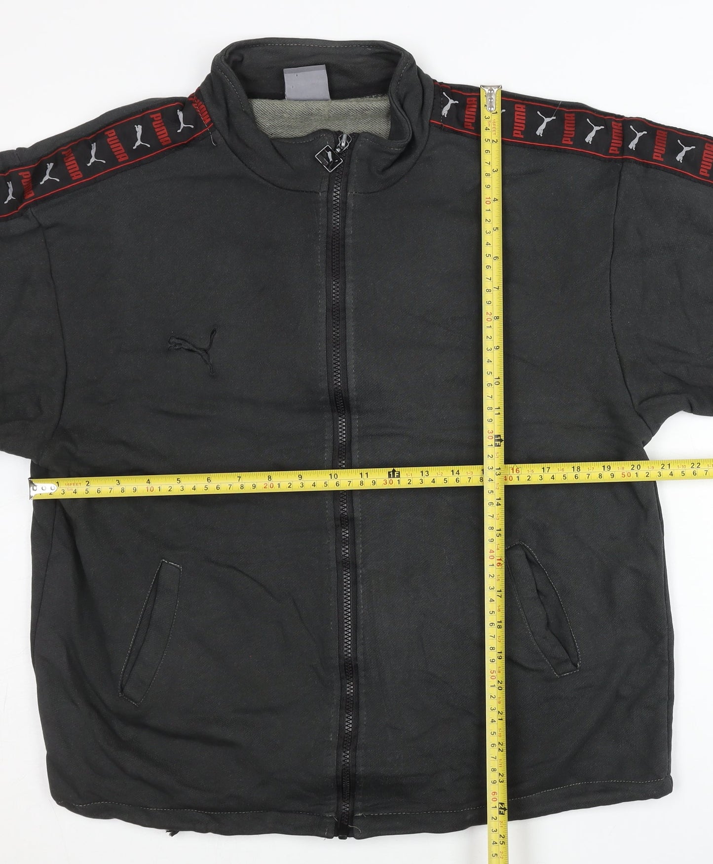 Puma Womens Black M Track Jacket Full Zip Logo Sportswear