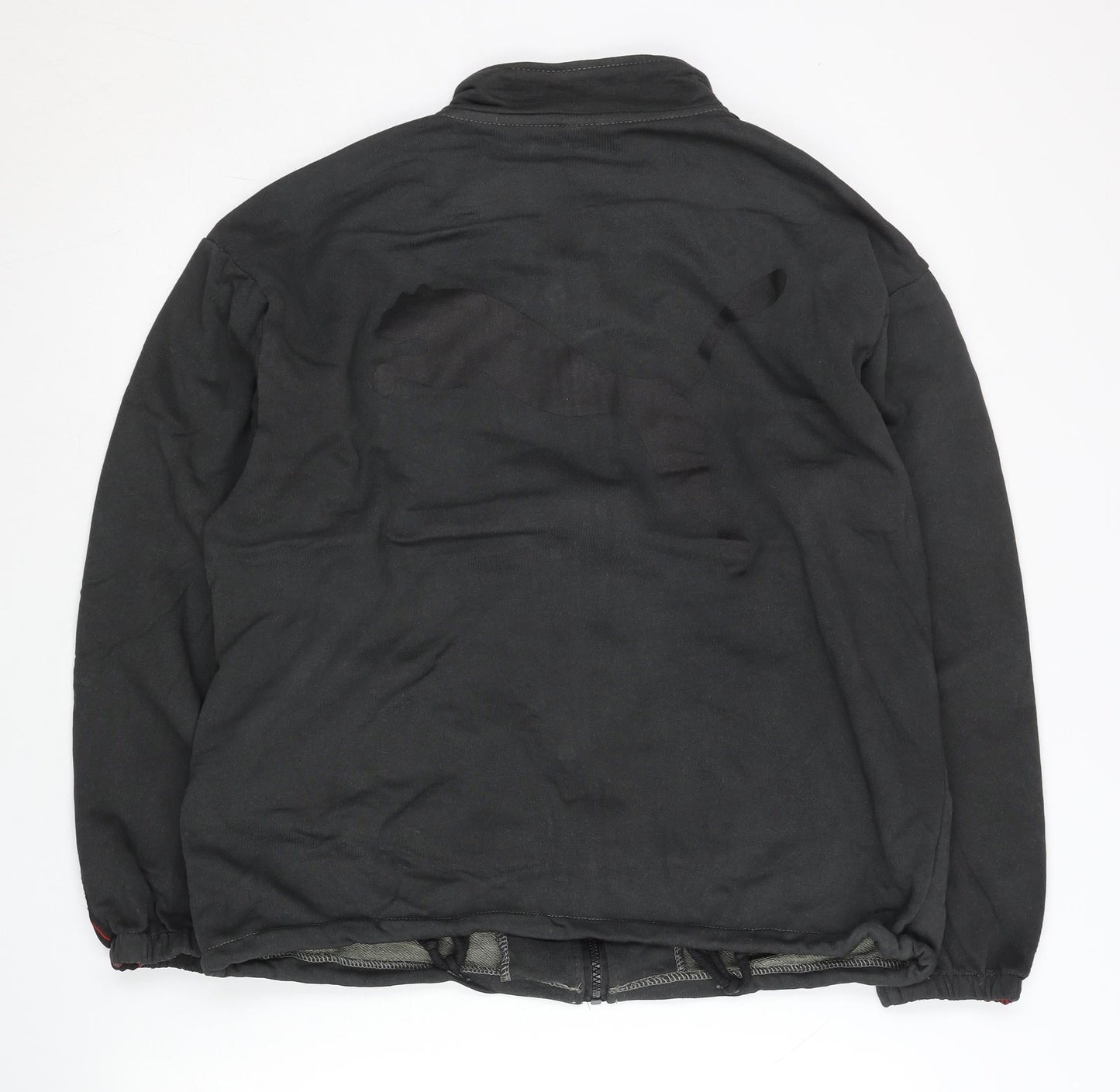 Puma Womens Black M Track Jacket Full Zip Logo Sportswear