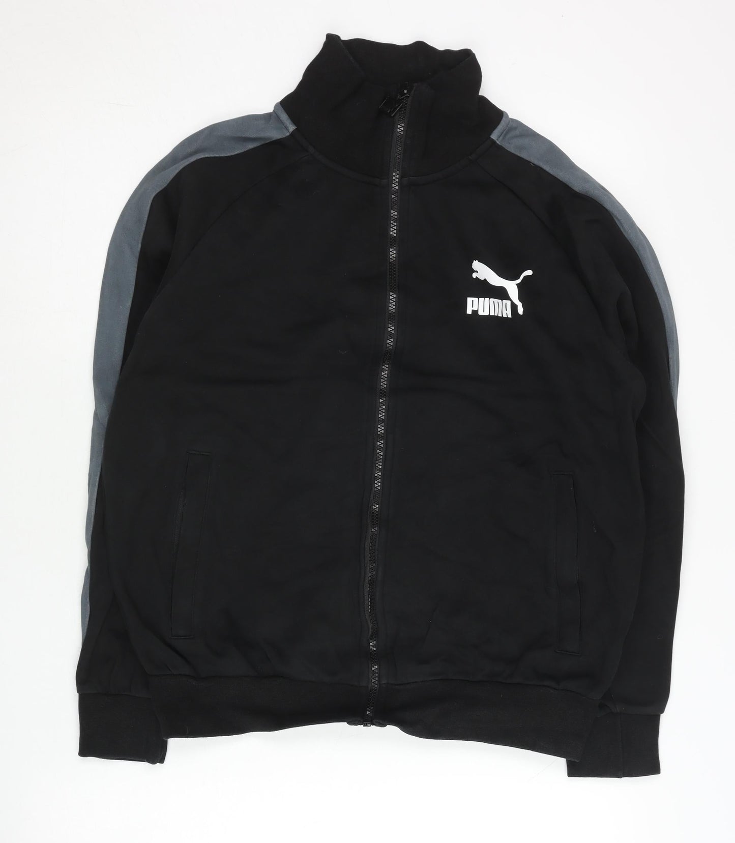 Puma Women’s Black Track Jacket S Full Zip Cotton Blend Sportswear