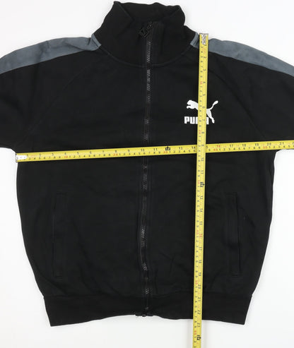 Puma Women’s Black Track Jacket S Full Zip Cotton Blend Sportswear