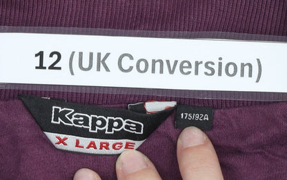 Kappa Womens Purple Pink Striped Track Jacket UK 12 Zip Long Sleeve