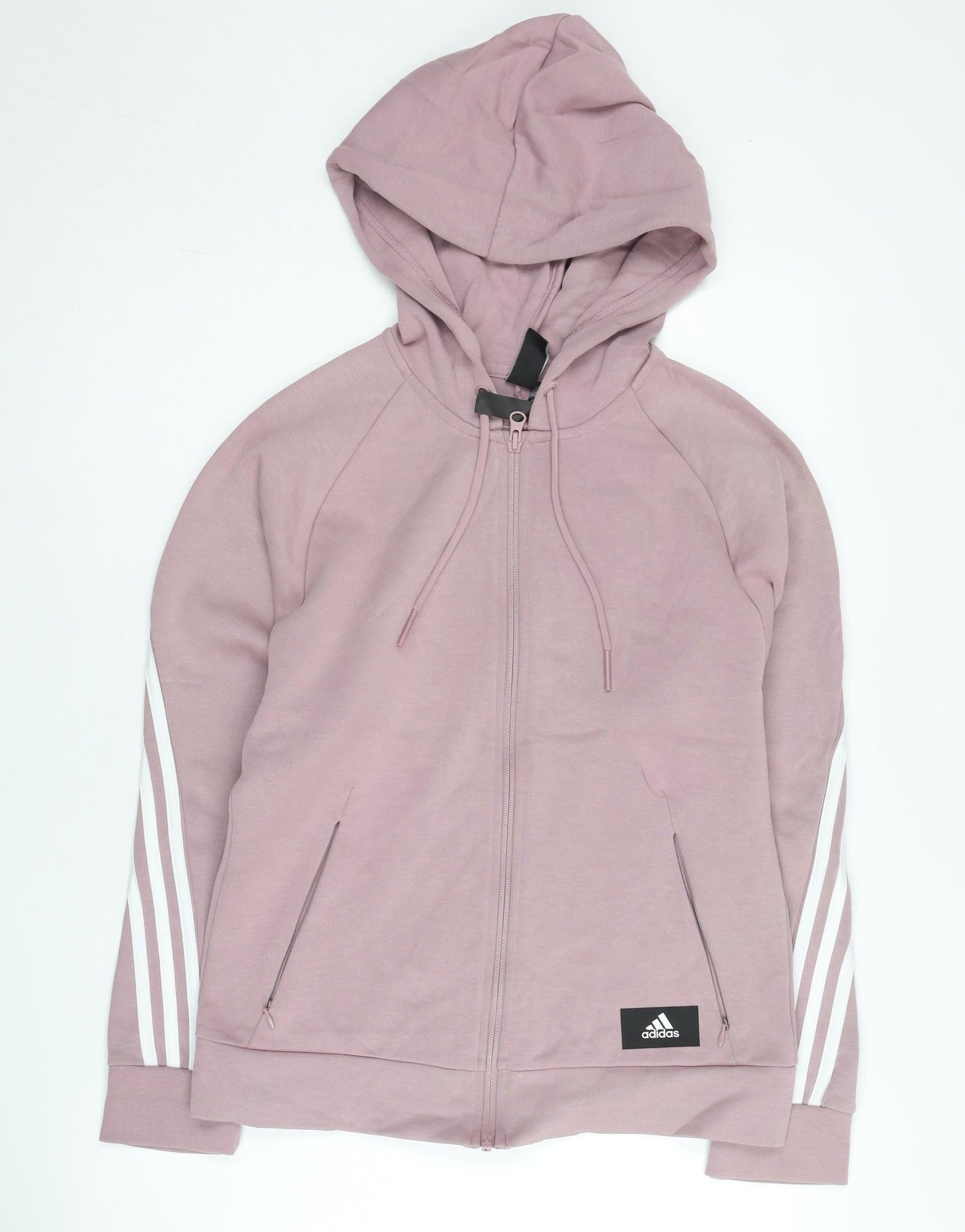 Adidas Women’s Pink Full Zip Hoodie Size 8 Cotton Blend
