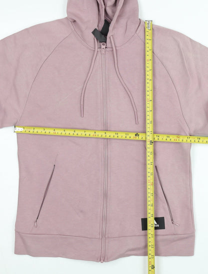 Adidas Women’s Pink Full Zip Hoodie Size 8 Cotton Blend