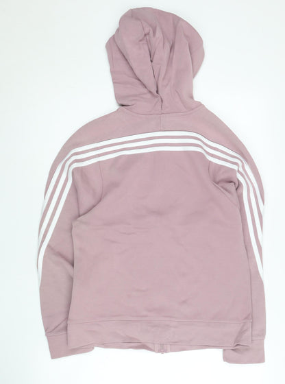 Adidas Women’s Pink Full Zip Hoodie Size 8 Cotton Blend
