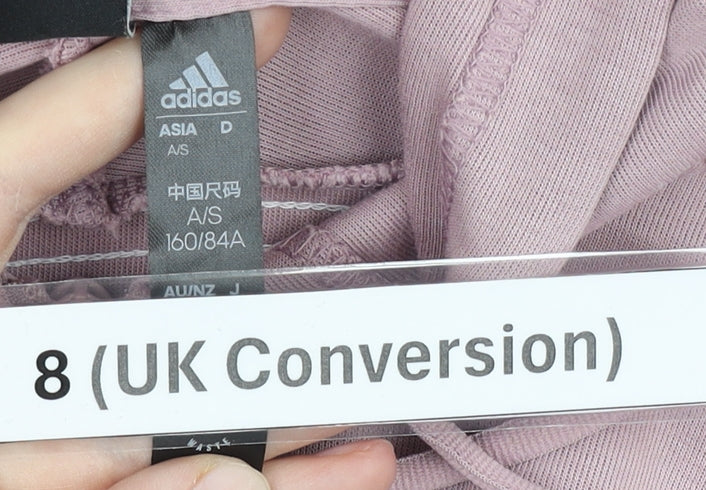 Adidas Women’s Pink Full Zip Hoodie Size 8 Cotton Blend