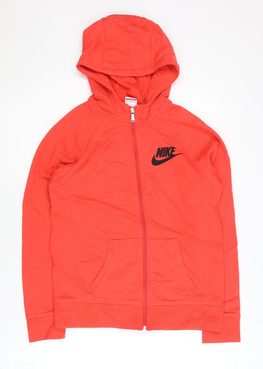 Nike Women Red XL Full Zip Hoodie Sweatshirt Regular Fit