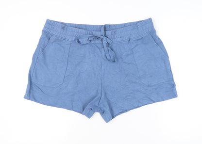 Marks and Spencer Women’s Blue Size 22 Sweat Shorts Cotton Blend