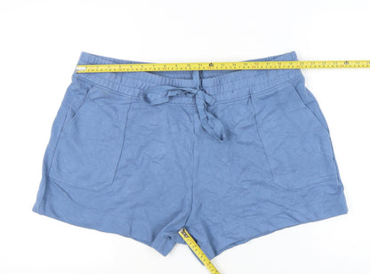 Marks and Spencer Women’s Blue Size 22 Sweat Shorts Cotton Blend