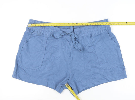 Marks and Spencer Women’s Blue Size 22 Sweat Shorts Cotton Blend