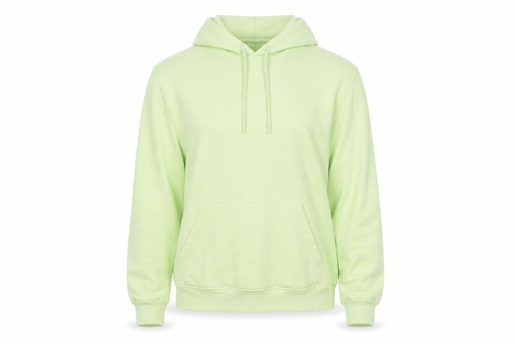 Front view of H&M unisex green xl relaxed fit pullover hoodie cotton blend