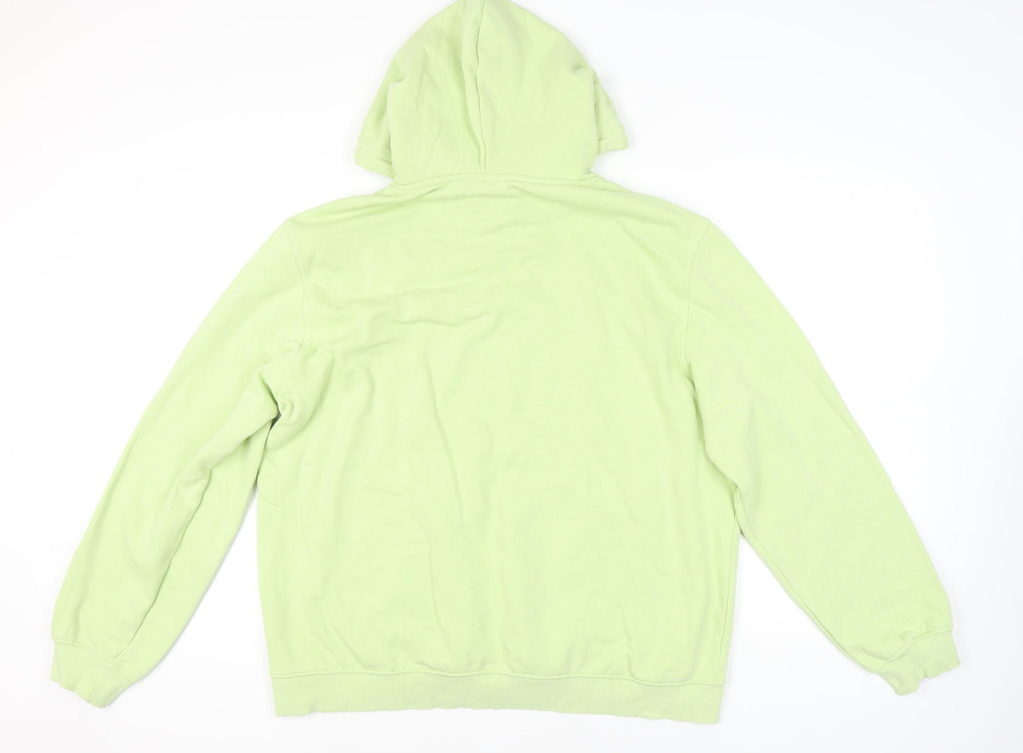 H&M Unisex Green XL Relaxed Fit Pullover Hoodie Cotton Blend