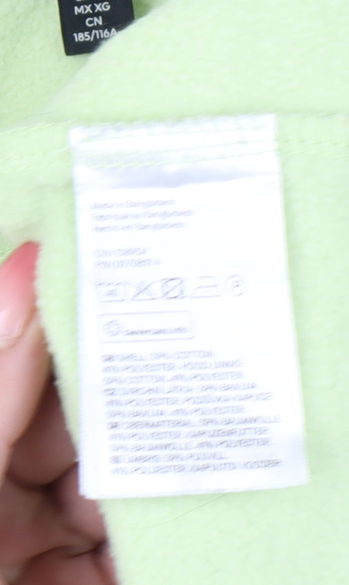 H&M Unisex Green XL Relaxed Fit Pullover Hoodie Cotton Blend