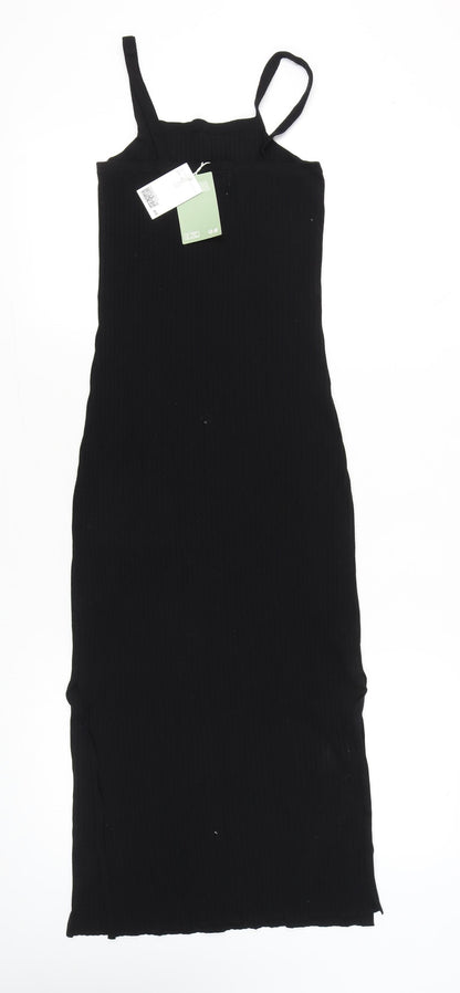 H&M Women’s Black Midi Slip Dress Size S Lyocell Blend