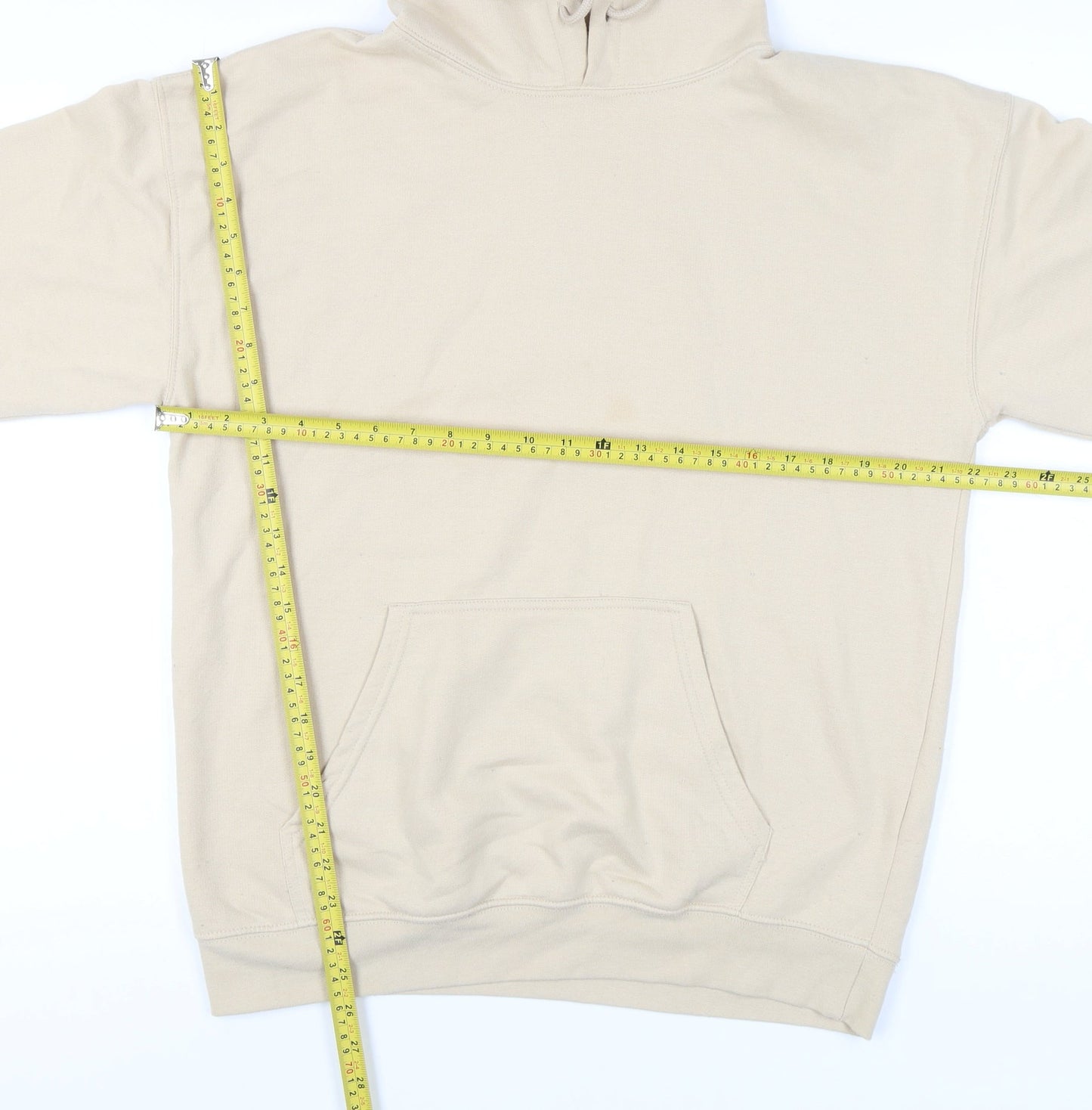 Mens UK Size S boohooMAN Beige Pullover Hoodie