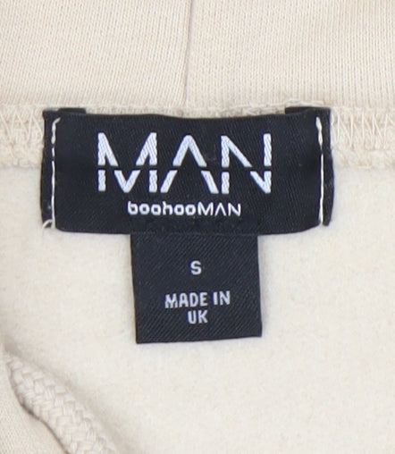 Mens UK Size S boohooMAN Beige Pullover Hoodie