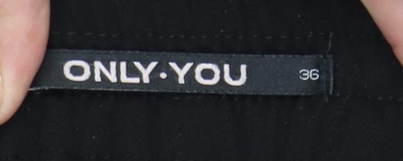 ONLY YOU Womens Black Jogger Trousers Size 8 Stripe Casual