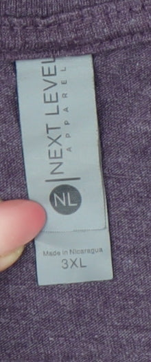 Next Level Women’s Purple 3XL Graphic T-Shirt Yes Queen Relaxed Fit