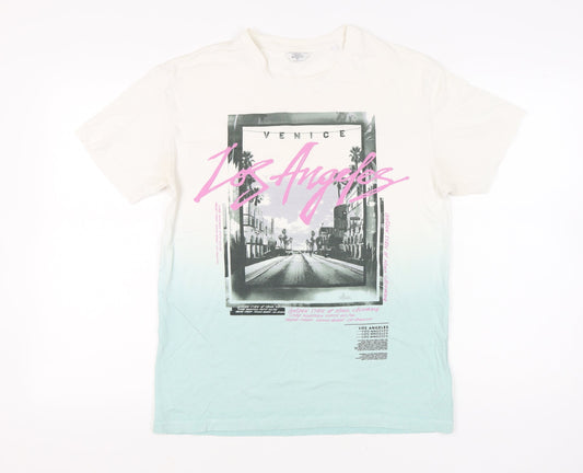 Next Men’s Multicoloured Graphic Print T-Shirt Size M Relaxed Fit