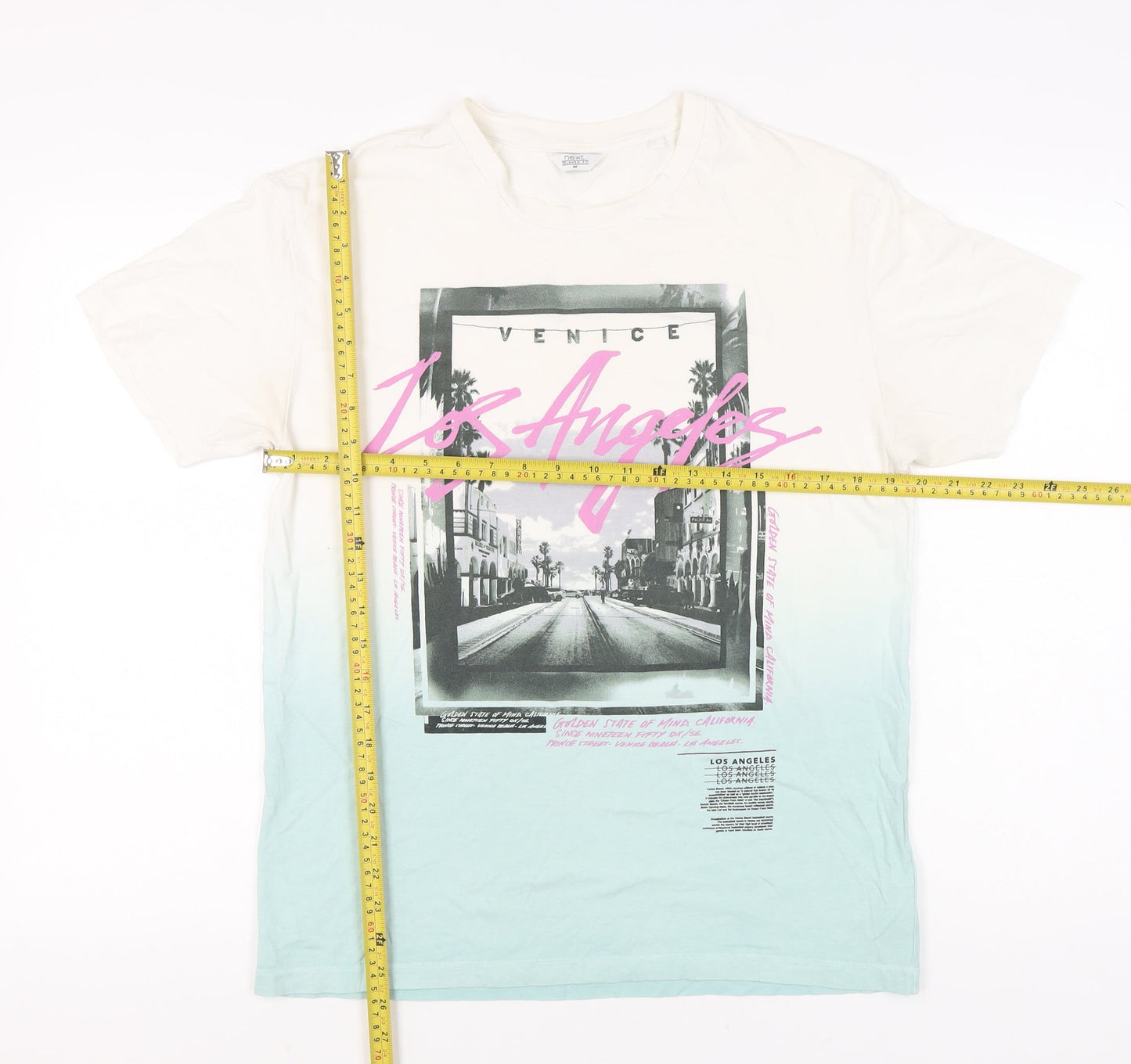 Next Men’s Multicoloured Graphic Print T-Shirt Size M Relaxed Fit