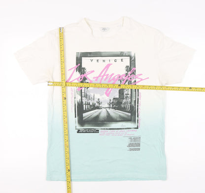 Next Men’s Multicoloured Graphic Print T-Shirt Size M Relaxed Fit