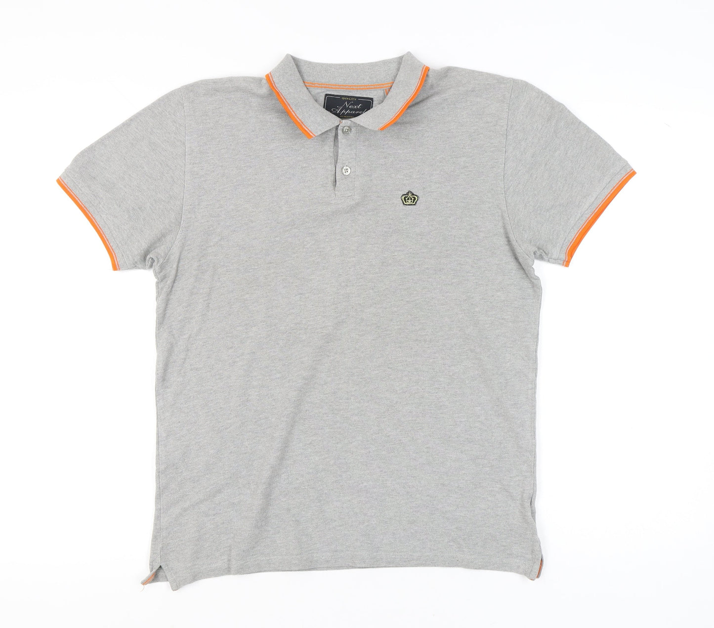 Next Men’s Grey Cotton Polo Shirt Medium Short Sleeve Casual