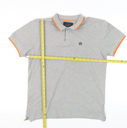 Next Men’s Grey Cotton Polo Shirt Medium Short Sleeve Casual