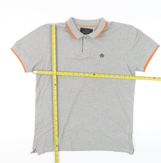 Next Men’s Grey Cotton Polo Shirt Medium Short Sleeve Casual