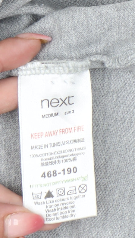 Next Men’s Grey Cotton Polo Shirt Medium Short Sleeve Casual