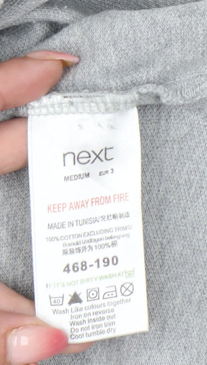 Next Men’s Grey Cotton Polo Shirt Medium Short Sleeve Casual