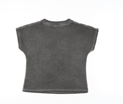 Pier27 Women's Grey Skull Graphic T-Shirt M Casual Short Sleeve