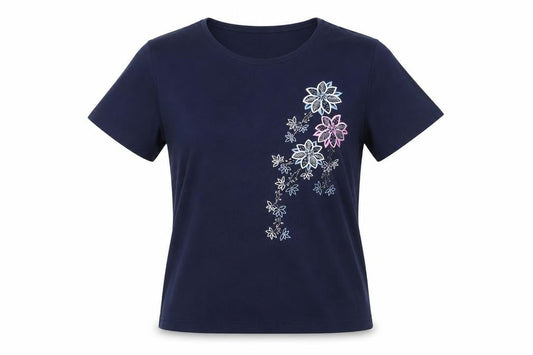 Womens UK Size S Casamia Blue Basic T-Shirt