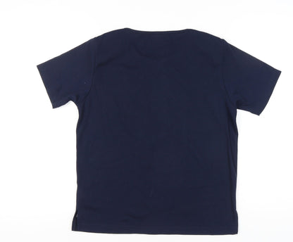 Womens UK Size S Casamia Blue Basic T-Shirt