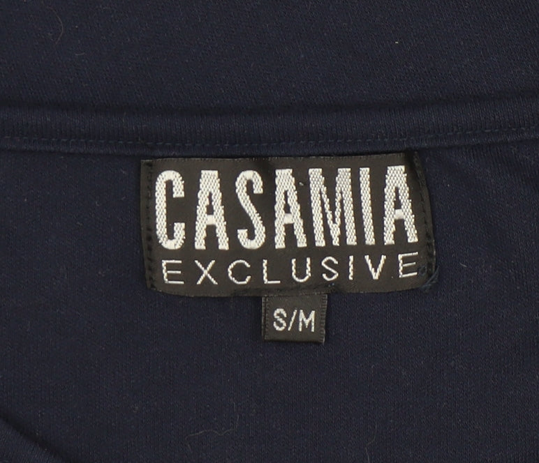 Womens UK Size S Casamia Blue Basic T-Shirt