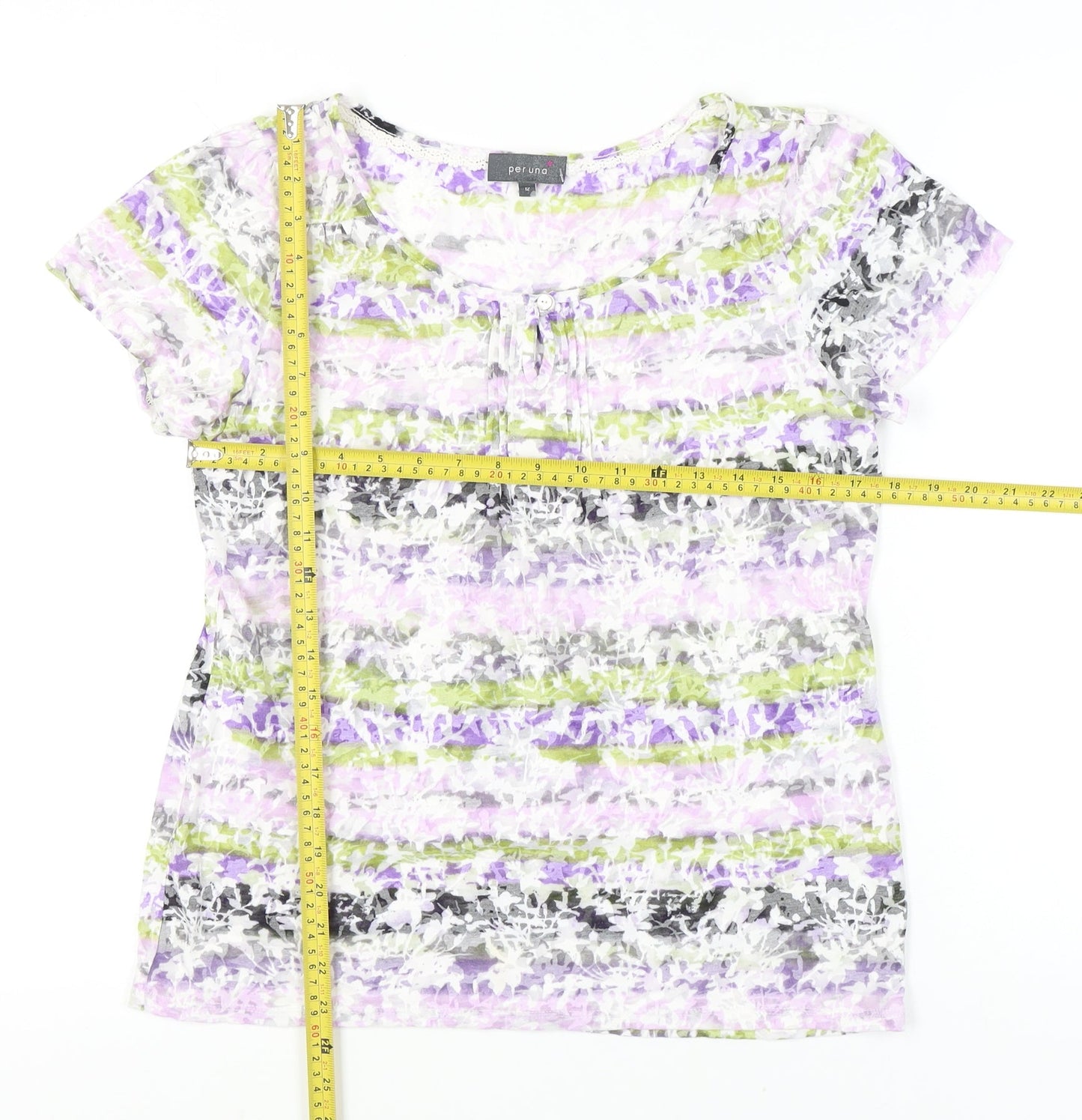 Womens UK Size 12 Marks and Spencer Multicoloured Basic T-Shirt
