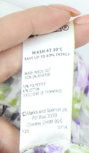 Womens UK Size 12 Marks and Spencer Multicoloured Basic T-Shirt