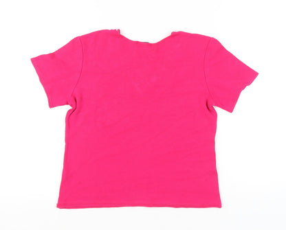 Womens UK Size 14 Kate Lilly Pink Basic T-Shirt