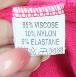 Womens UK Size 14 Kate Lilly Pink Basic T-Shirt