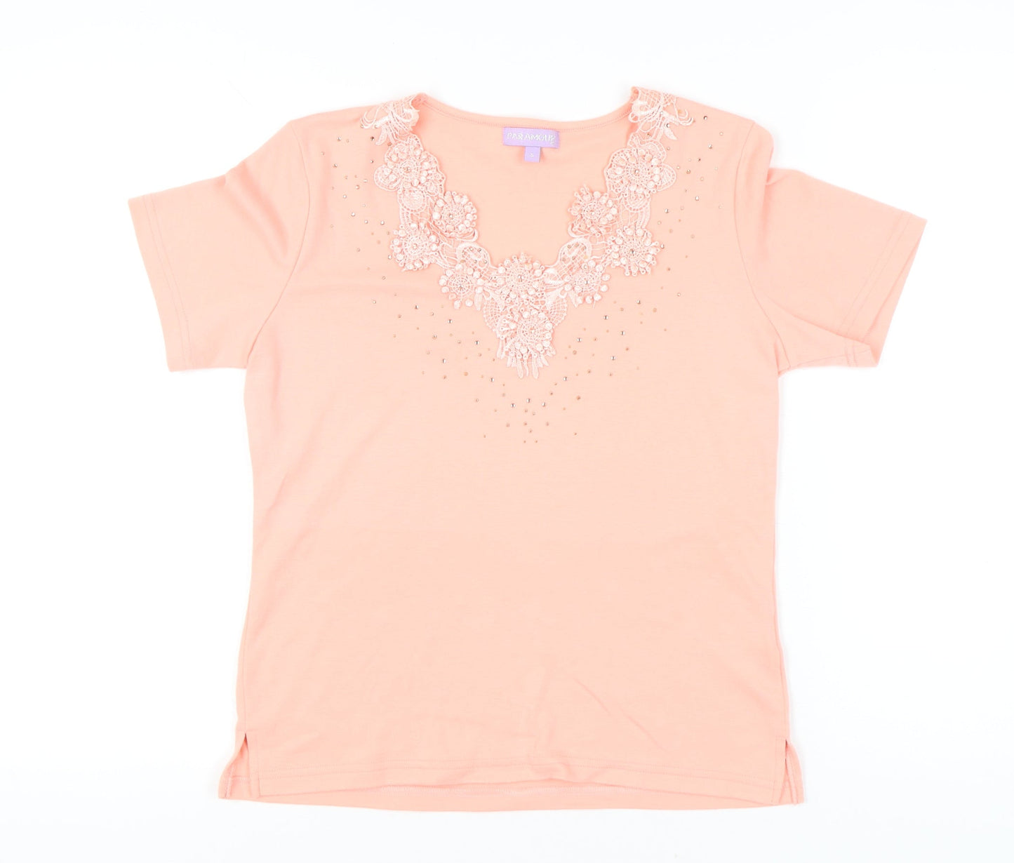 Womens UK Size S Paramour Pink Basic T-Shirt