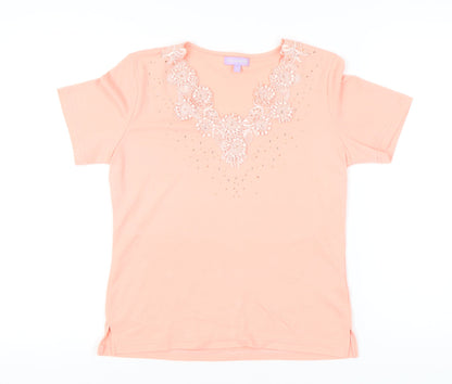 Womens UK Size S Paramour Pink Basic T-Shirt