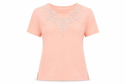 Womens UK Size S Paramour Pink Basic T-Shirt