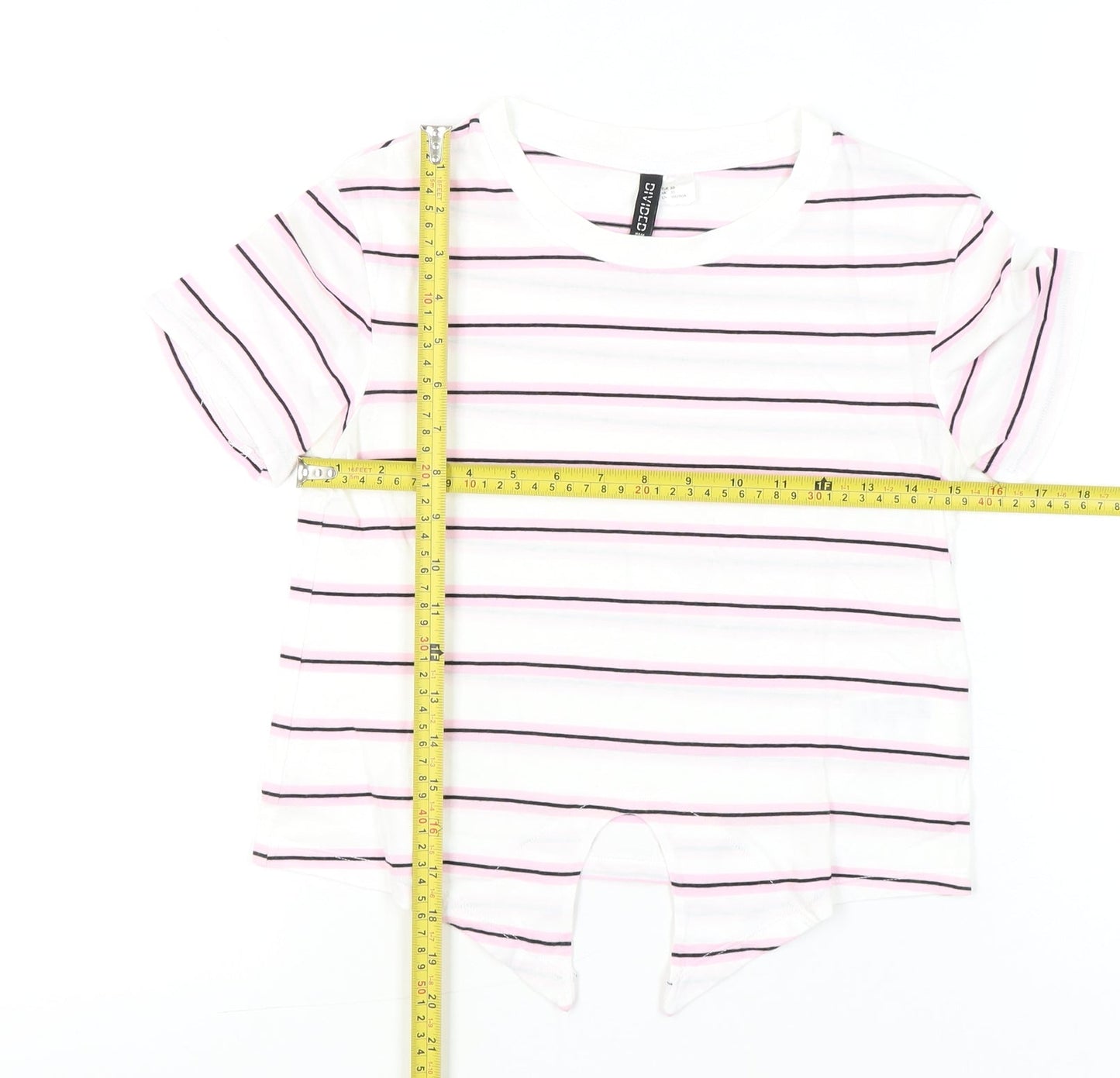 Womens UK Size XS H&M Divided White Basic T-Shirt