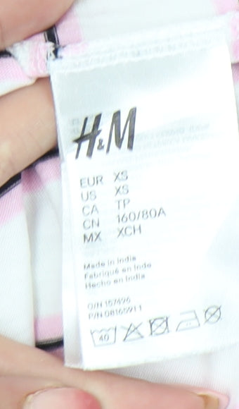 Womens UK Size XS H&M Divided White Basic T-Shirt
