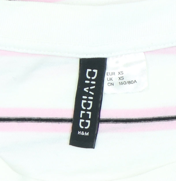 Womens UK Size XS H&M Divided White Basic T-Shirt